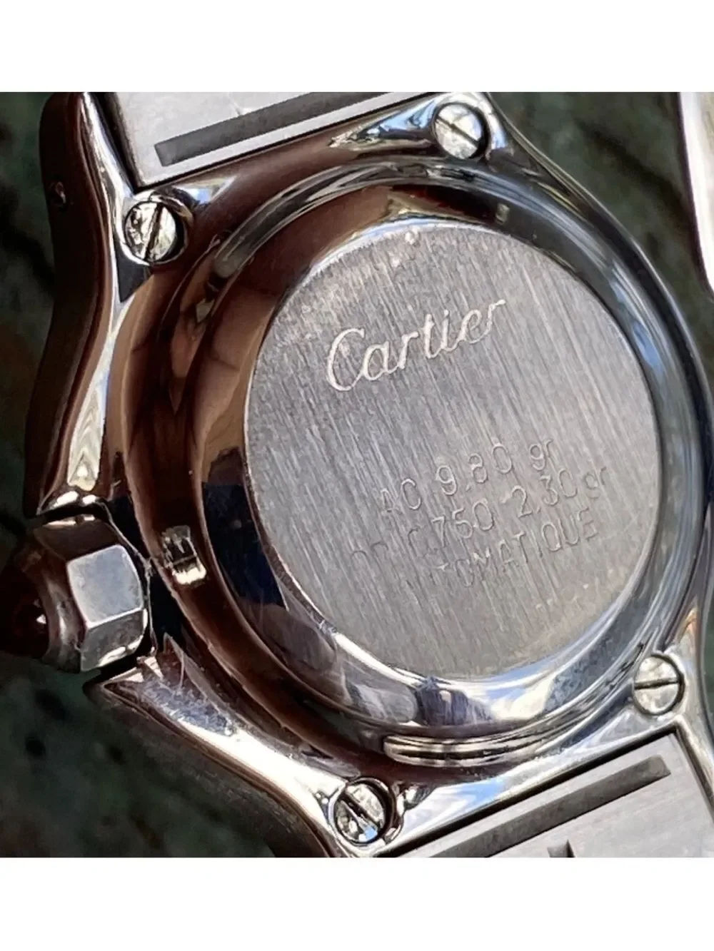 Cartier Santos Octagon Burgundy 18k SS SM 24mm automatic